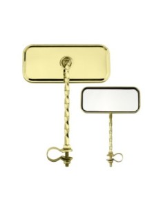 Rectangle Square Twisted Mirror All Gold.
